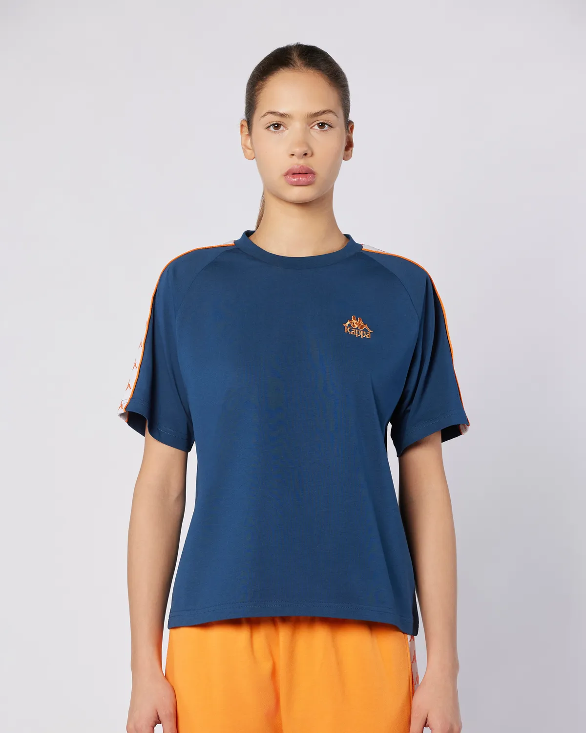 Mavi 222 Banda Adi Tur Kadın Lacivert-Turuncu Regular Fit Tişört