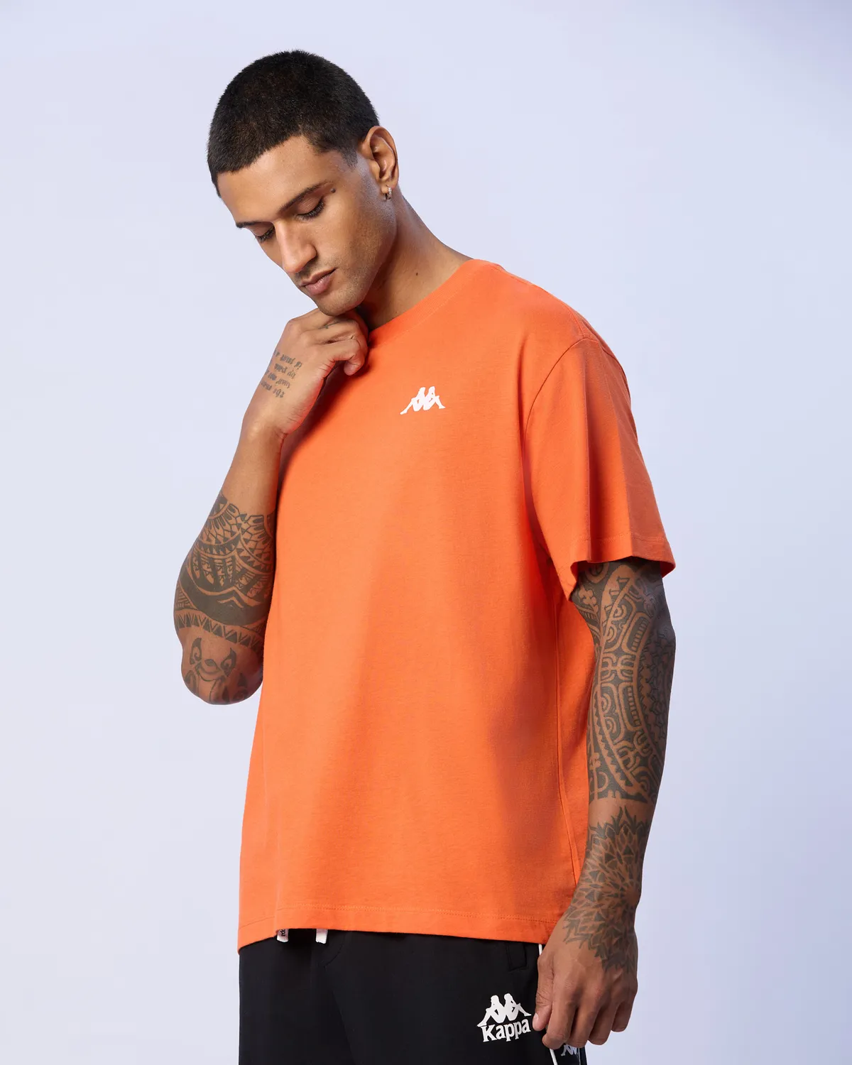 Turuncu Mateo Erkek Koyu Turuncu Oversize Tişört