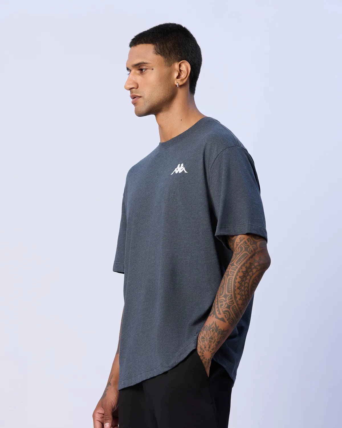 Siyah Mateo Erkek Antrasit Oversize Fit Tişört