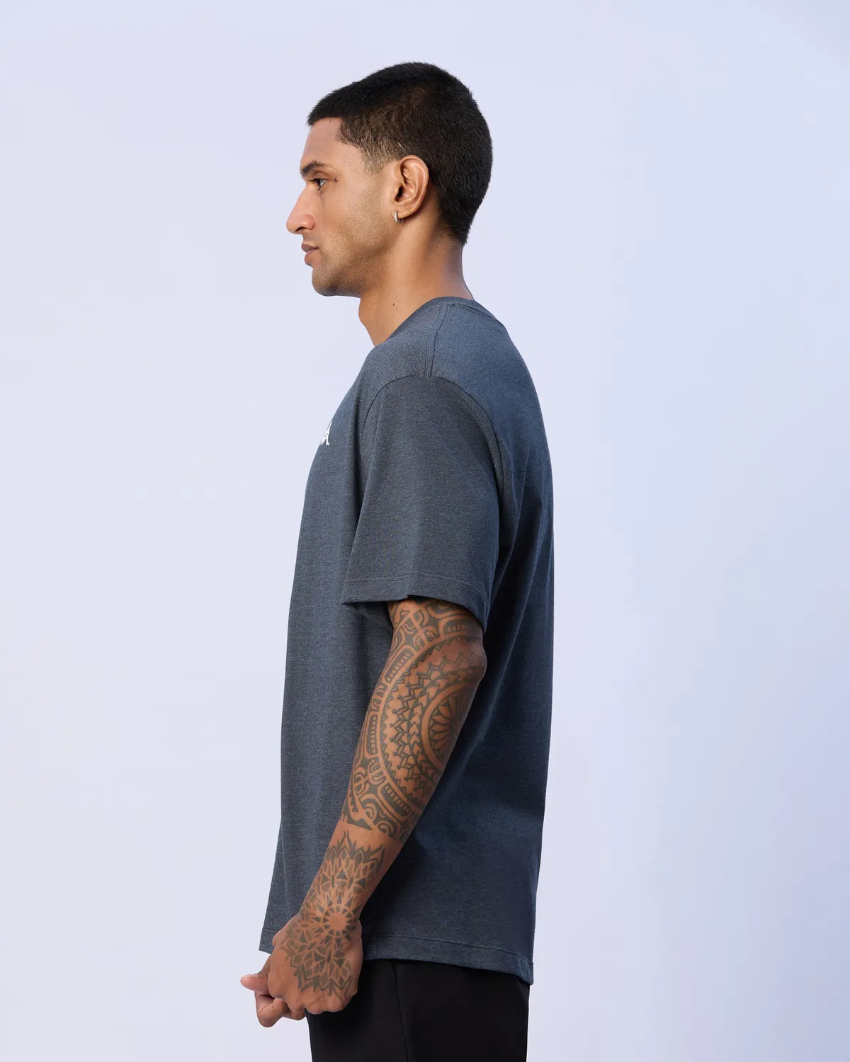 Siyah Mateo Erkek Antrasit Oversize Fit Tişört