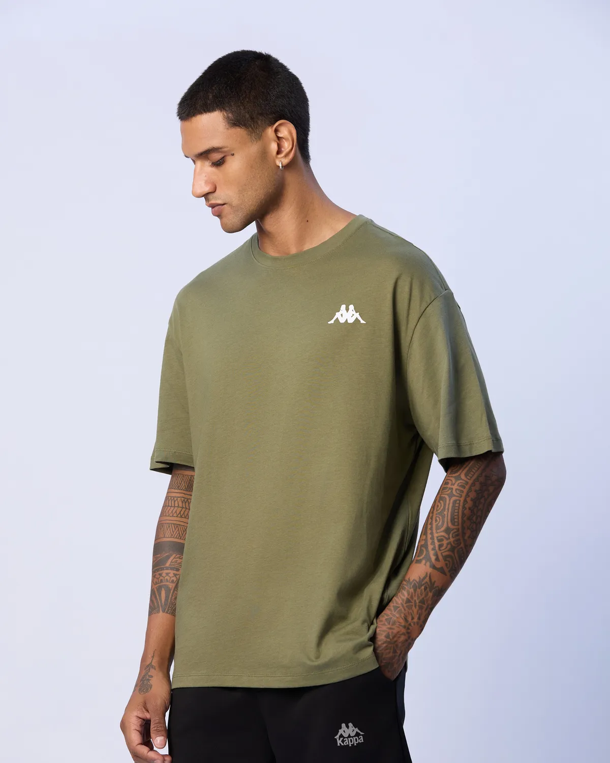 Yeşil Mateo Erkek Haki Oversize Fit Tişört