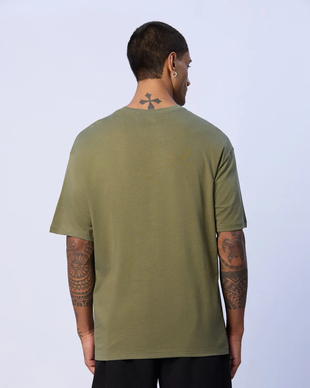 Yeşil Mateo Erkek Haki Oversize Fit Tişört