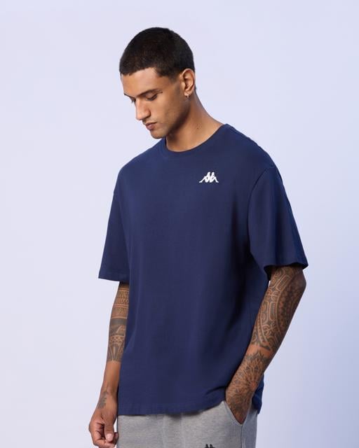 Mavi Mateo Erkek Lacivert Oversize Fit Tişört - KAPPA® Türkiye