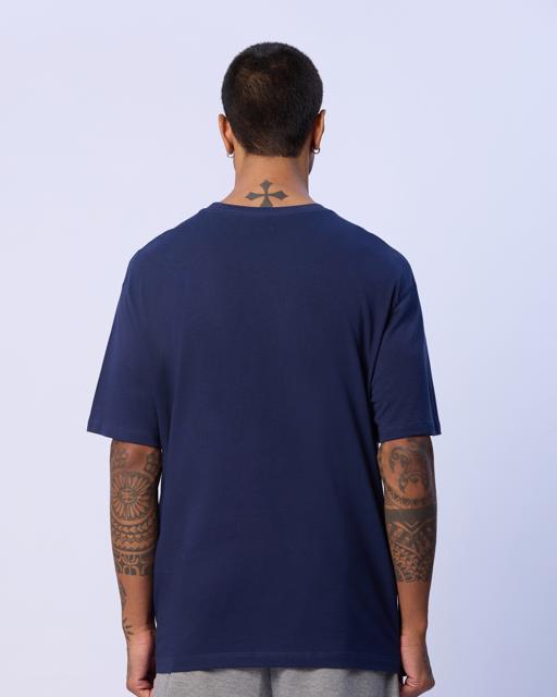 Mavi Mateo Erkek Lacivert Oversize Fit Tişört - KAPPA® Türkiye