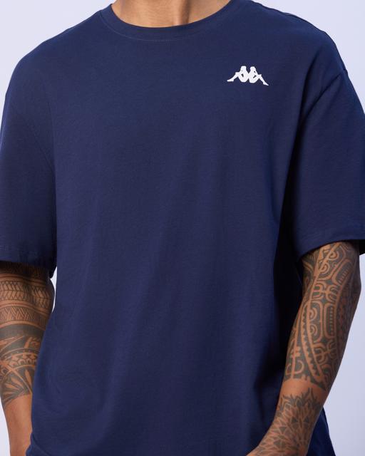 Mavi Mateo Erkek Lacivert Oversize Fit Tişört - KAPPA® Türkiye