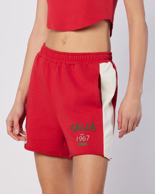 Beyaz Balde Short Kadın Beyaz-Kırmızı Regular Fit Şort - KAPPA® Türkiye