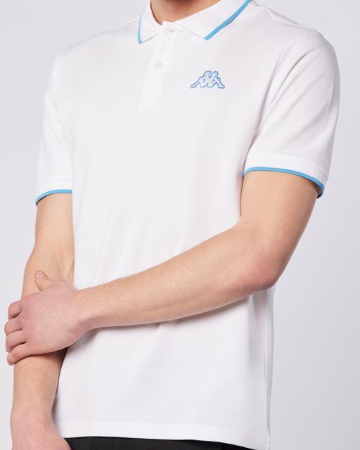 Beyaz Flu Tur Erkek Beyaz-Mavi Regular Fit Polo Yaka Tişört - KAPPA® Türkiye
