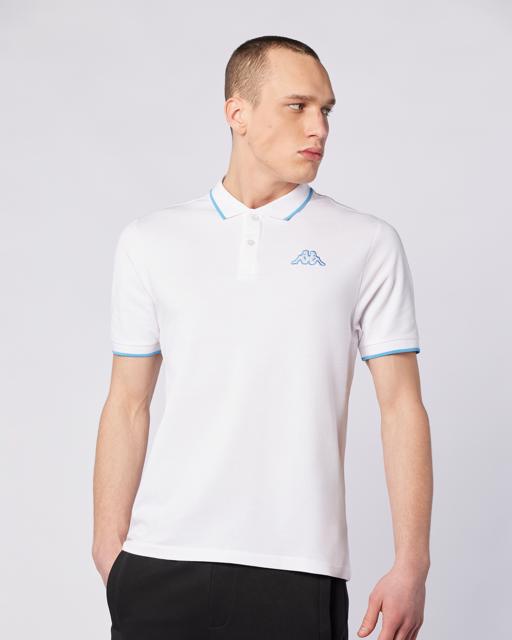 Beyaz Flu Tur Erkek Beyaz-Mavi Regular Fit Polo Yaka Tişört - KAPPA® Türkiye