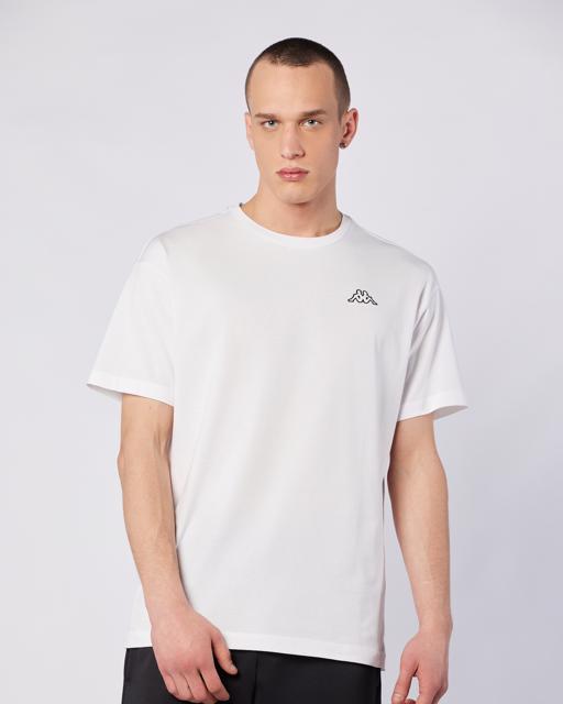 Beyaz Logo Caffa Erkek Beyaz Regular Fit Tişört - KAPPA® Türkiye