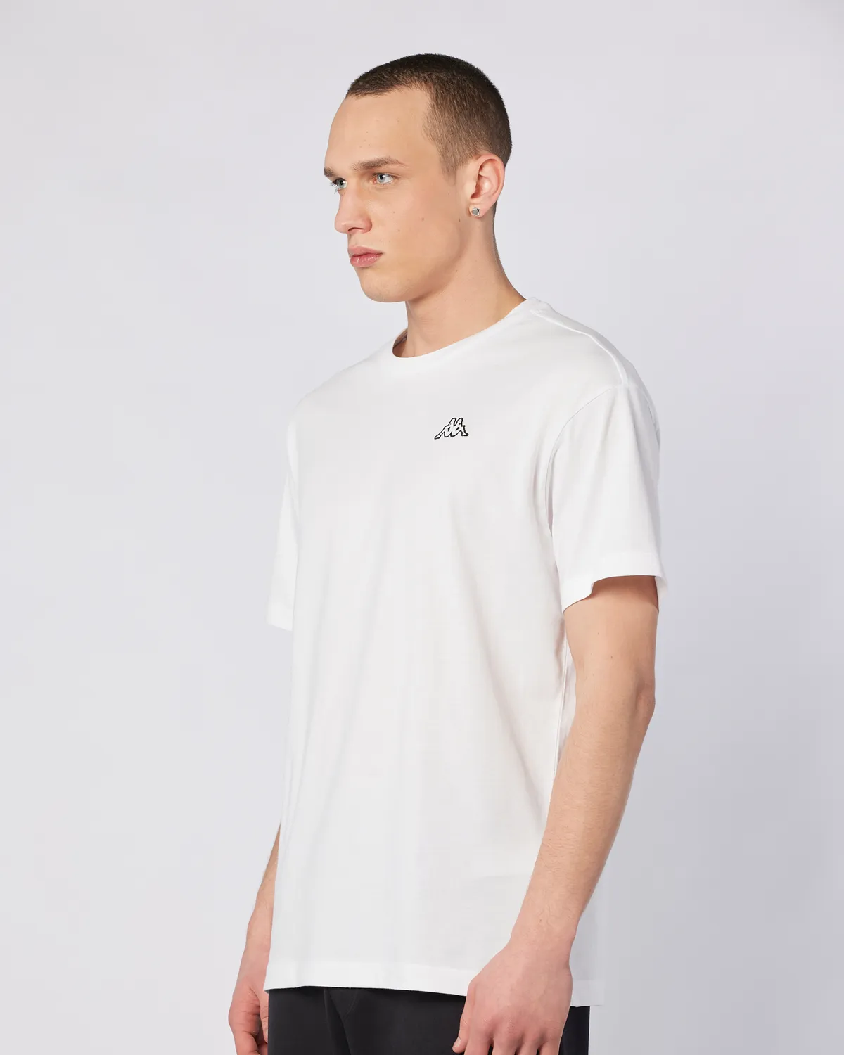 Beyaz Logo Caffa Erkek Beyaz Regular Fit Tişört