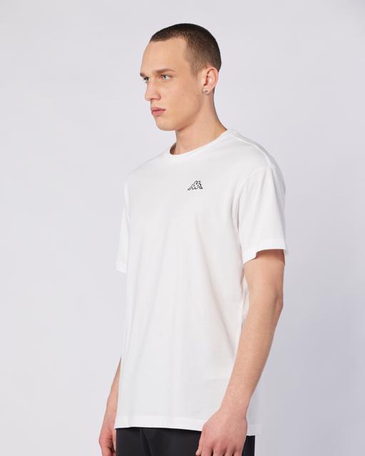 Beyaz Logo Caffa Erkek Beyaz Regular Fit Tişört - KAPPA® Türkiye