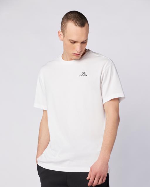 Beyaz Logo Caffa Erkek Beyaz Regular Fit Tişört - KAPPA® Türkiye