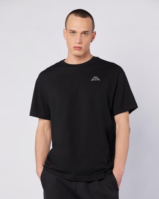 Siyah Logo Caffa Erkek Siyah Regular Fit Tişört - KAPPA® Türkiye