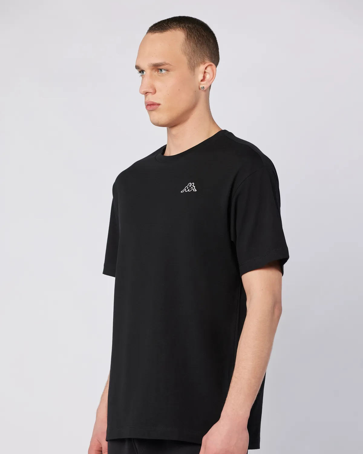 Siyah Logo Caffa Erkek Siyah Regular Fit Tişört