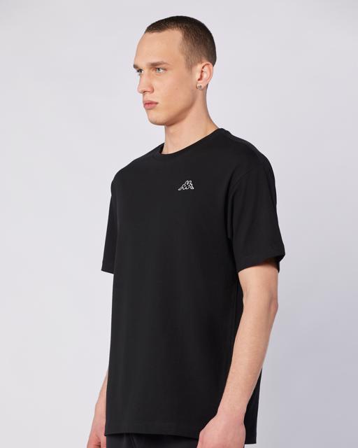 Siyah Logo Caffa Erkek Siyah Regular Fit Tişört - KAPPA® Türkiye