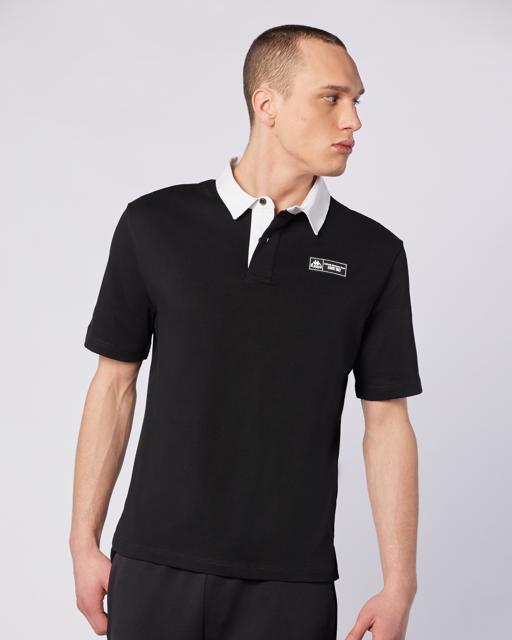 Siyah Nilde Tur Unisex Siyah-Beyaz Regular Fit Polo Yaka Tişört - KAPPA® Türkiye
