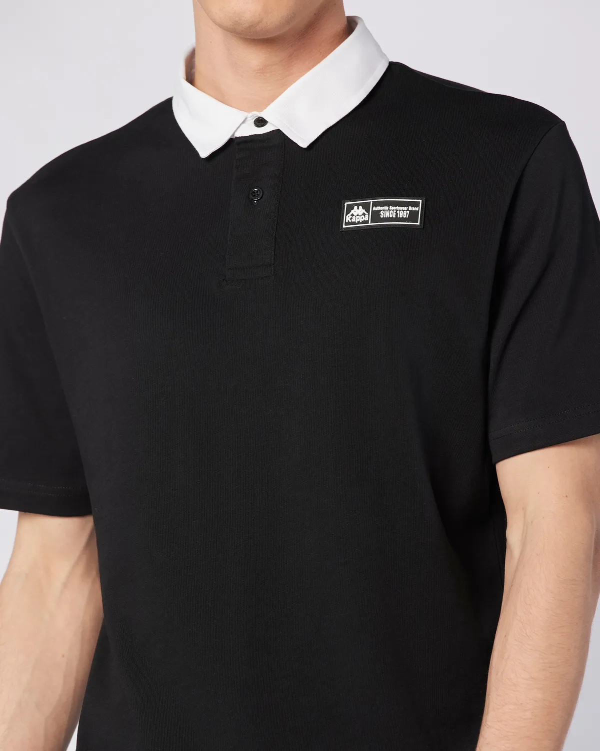 Siyah Nilde Tur Unisex Siyah-Beyaz Regular Fit Polo Yaka Tişört