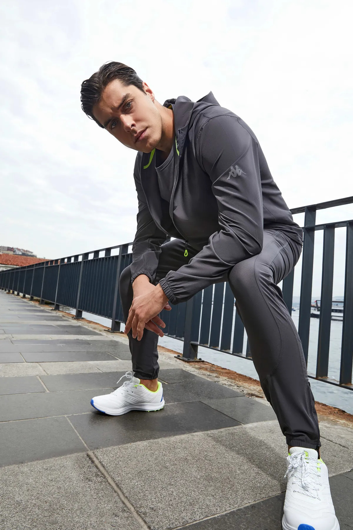 Siyah Fastina Full Zip Erkek Antrasit Regular Fit Fermuarlı Eşofman Üstü