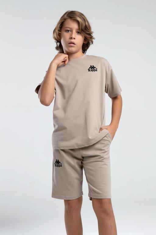 Bej Authentic Keaton Erkek Çocuk Bej Regular Tişört Ve Şort Takım - KAPPA® Türkiye