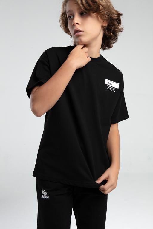 Siyah Authentic Keegan Erkek Çocuk Siyah Regular Fit Tişört Ve Şort Takım - KAPPA® Türkiye