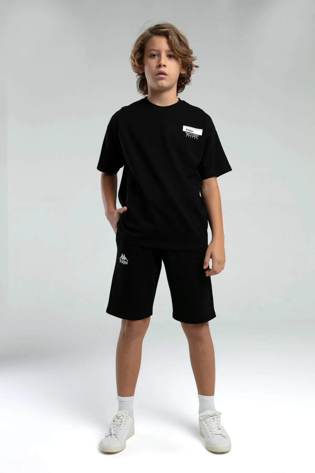 Siyah Authentic Keegan Erkek Çocuk Siyah Regular Fit Tişört Ve Şort Takım