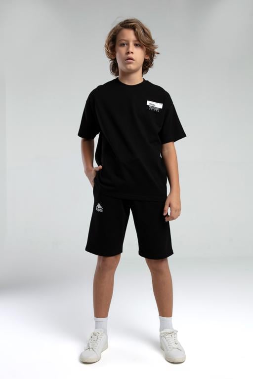 Siyah Authentic Keegan Erkek Çocuk Siyah Regular Fit Tişört Ve Şort Takım - KAPPA® Türkiye