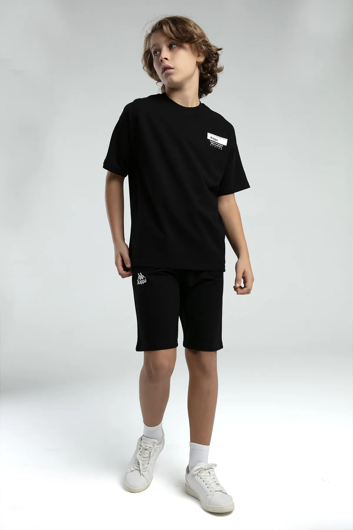 Siyah Authentic Keegan Erkek Çocuk Siyah Regular Fit Tişört Ve Şort Takım