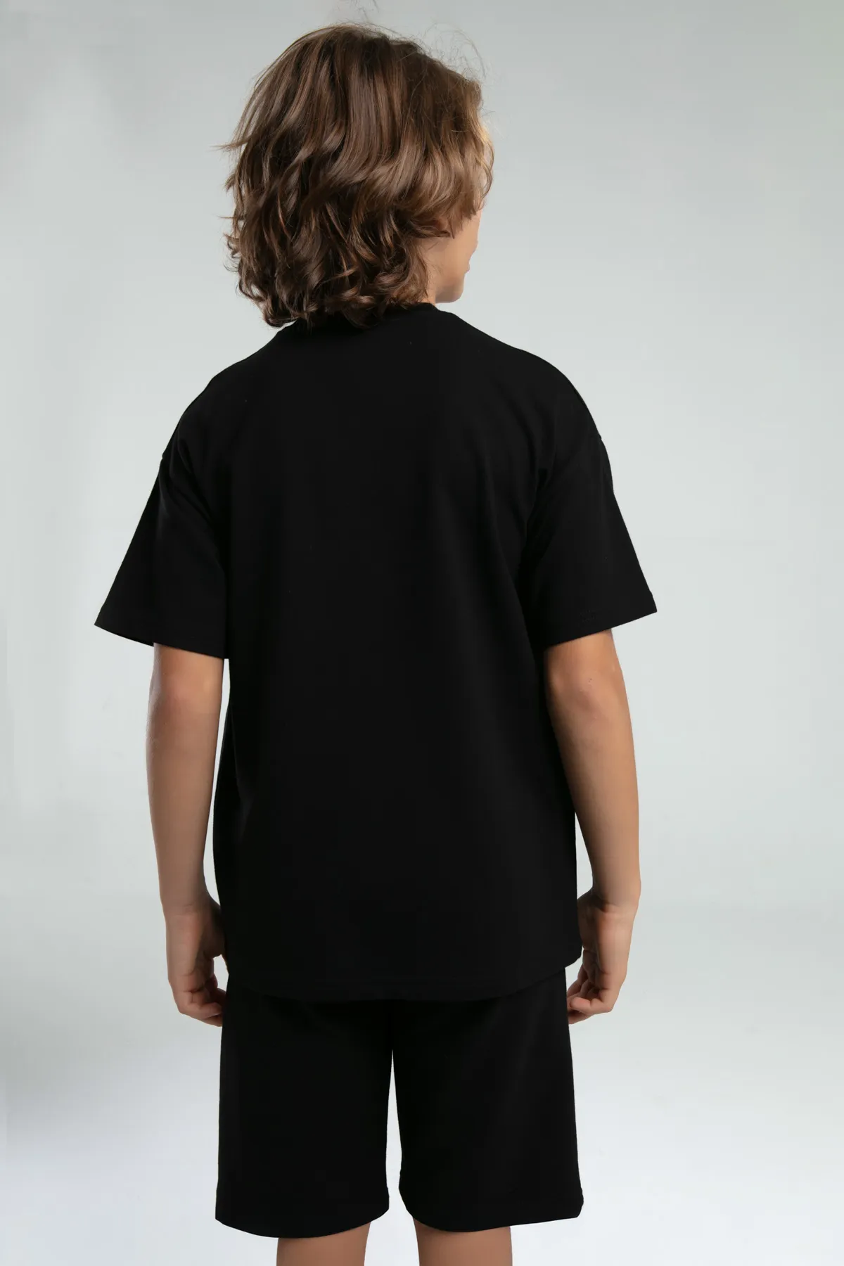 Siyah Authentic Keegan Erkek Çocuk Siyah Regular Fit Tişört Ve Şort Takım