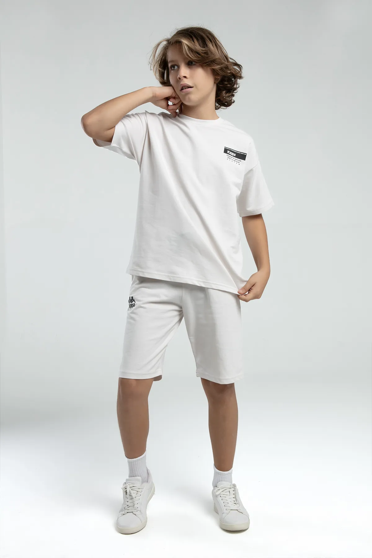 Bej Authentic Keegan Erkek Çocuk Ekru  Regular Fit Tişört Ve Şort Takım