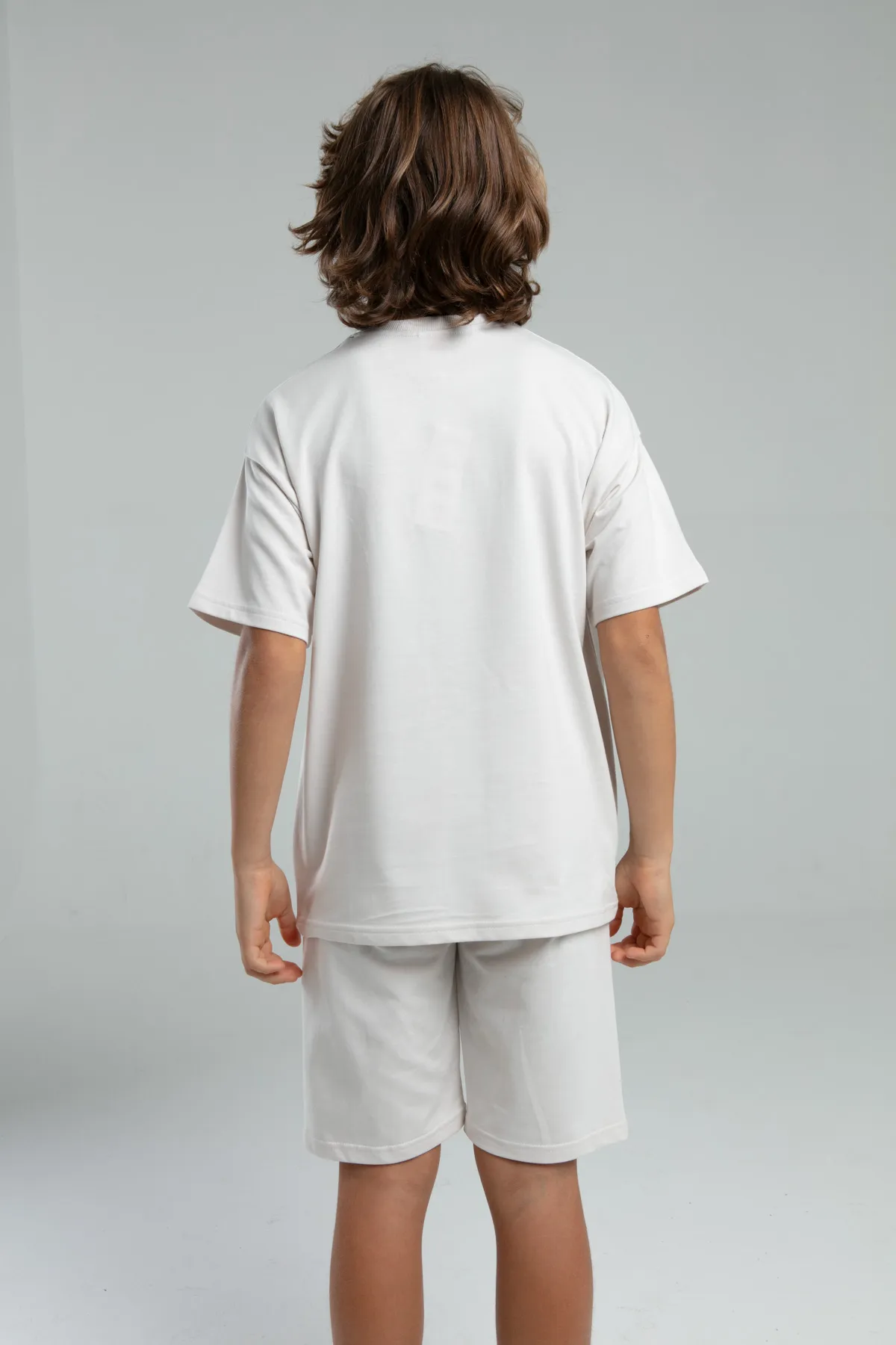 Bej Authentic Keegan Erkek Çocuk Ekru  Regular Fit Tişört Ve Şort Takım