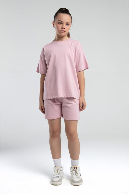 Pembe Logo Kenna Kız Çocuk Pembe Regular Fit Tişört Ve Şort Takım - KAPPA® Türkiye