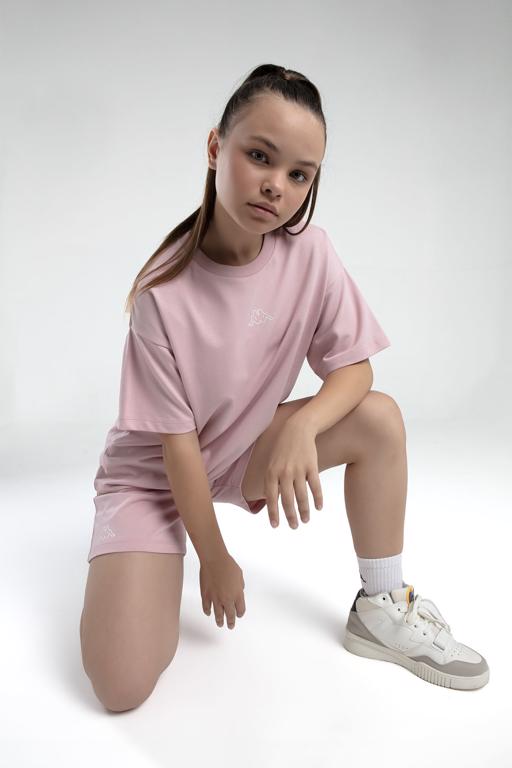 Pembe Logo Kenna Kız Çocuk Pembe Regular Fit Tişört Ve Şort Takım - KAPPA® Türkiye