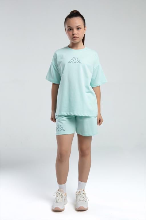 Yeşil Logo Kenzie Kız Çocuk Yeşil Regular Fit Tişört Ve Şort Takım - KAPPA® Türkiye