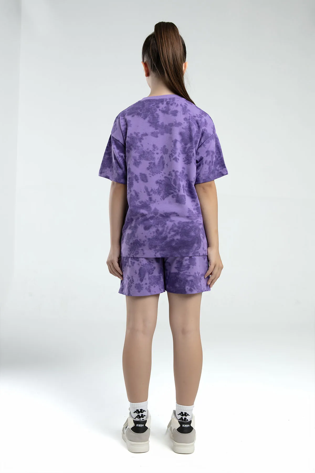 Mor Logo Kelsie Kız Çocuk Lila Regular Fit Tişört Ve Şort Takım