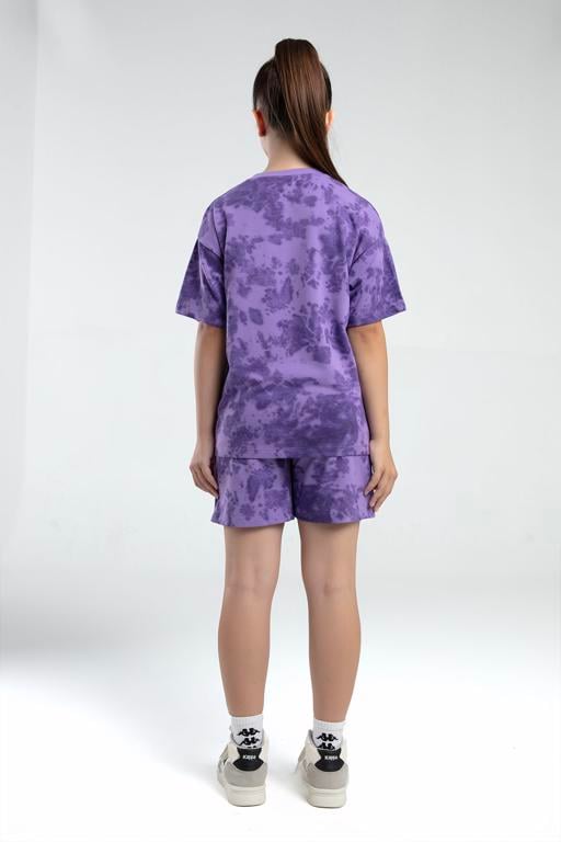 Mor Logo Kelsie Kız Çocuk Lila Regular Fit Tişört Ve Şort Takım - KAPPA® Türkiye