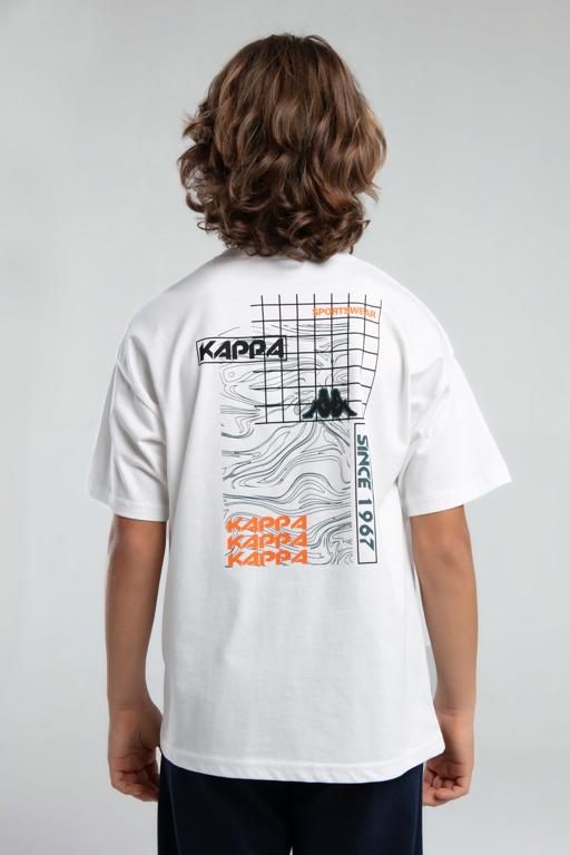 Beyaz Logo Johny Erkek Çocuk Beyaz Regular Fit Tişört - KAPPA® Türkiye