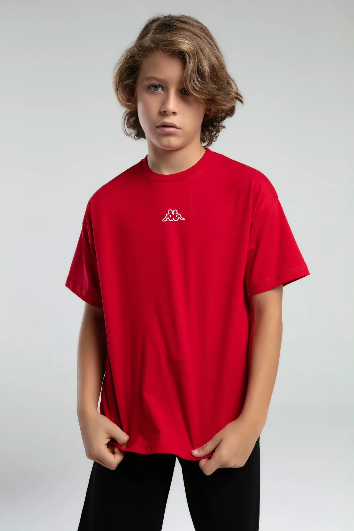 Kırmızı Logo Johny Erkek Çocuk Kırmızı Regular Fit Tişört