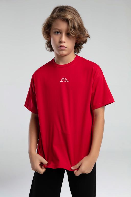 Kırmızı Logo Johny Erkek Çocuk Kırmızı Regular Fit Tişört - KAPPA® Türkiye