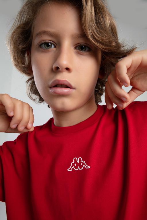 Kırmızı Logo Johny Erkek Çocuk Kırmızı Regular Fit Tişört - KAPPA® Türkiye