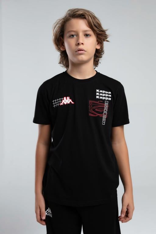 Siyah Logo Jonas Erkek Çocuk Siyah Regular Fit Tişört - KAPPA® Türkiye
