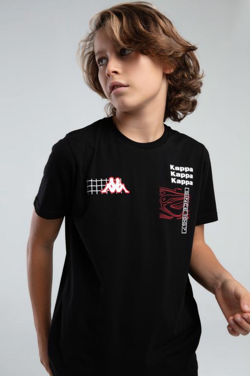 Siyah Logo Jonas Erkek Çocuk Siyah Regular Fit Tişört - KAPPA® Türkiye