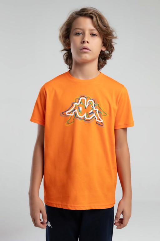 Turuncu Logo Jonathan Erkek Çocuk Koyu Turuncu Regular Fit Tişört - KAPPA® Türkiye