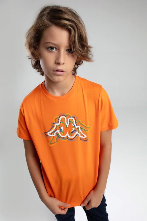 Turuncu Logo Jonathan Erkek Çocuk Koyu Turuncu Regular Fit Tişört - KAPPA® Türkiye