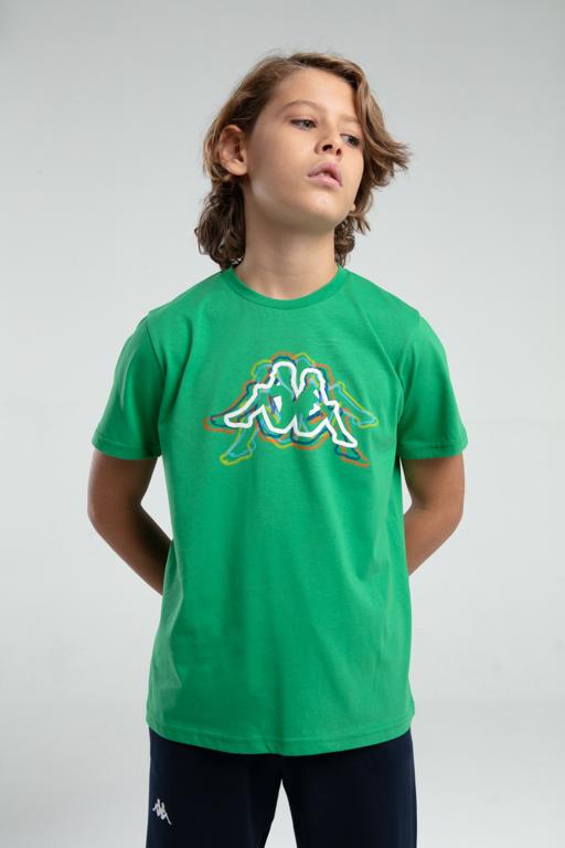 Yeşil Logo Jonathan Erkek Çocuk Yeşil Regular Fit Tişört - KAPPA® Türkiye