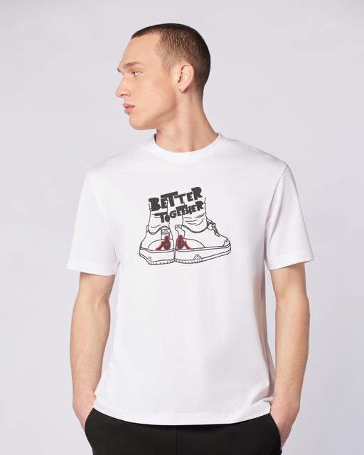 Beyaz Glabu Tur Erkek Beyaz Regular Fit Tişört - KAPPA® Türkiye