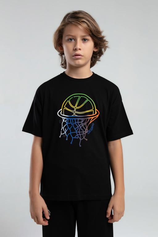 Siyah Logo Jos Erkek Çocuk Siyah Regular Fit Tişört - KAPPA® Türkiye