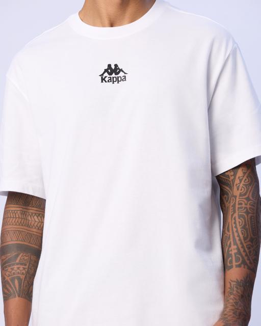 Beyaz Denis Erkek Beyaz Oversize Fit Tişört - KAPPA® Türkiye