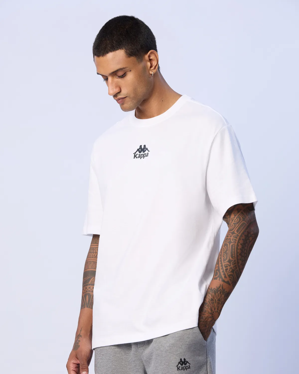 Beyaz Denis Erkek Beyaz Oversize Fit Tişört