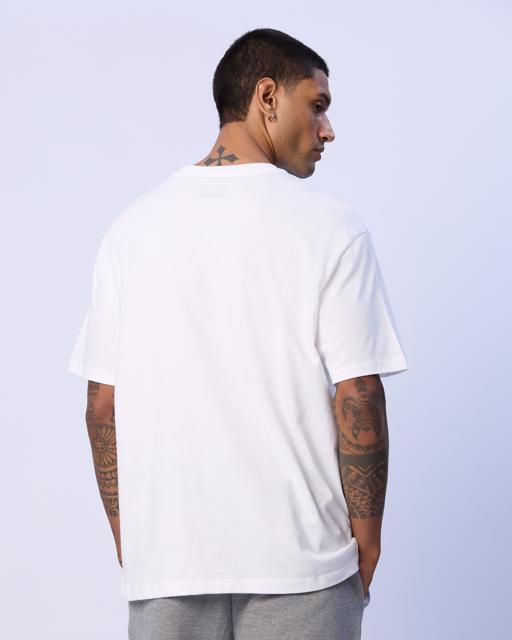 Beyaz Denis Erkek Beyaz Oversize Fit Tişört - KAPPA® Türkiye
