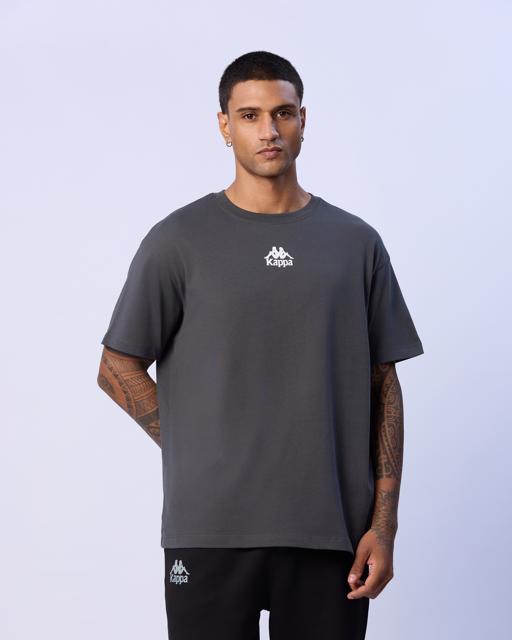 Gri Denis Erkek Gri Oversize Fit Tişört - KAPPA® Türkiye